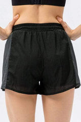 Color Block Drawstring Active Shorts - Trendsi - Flyclothing LLC
