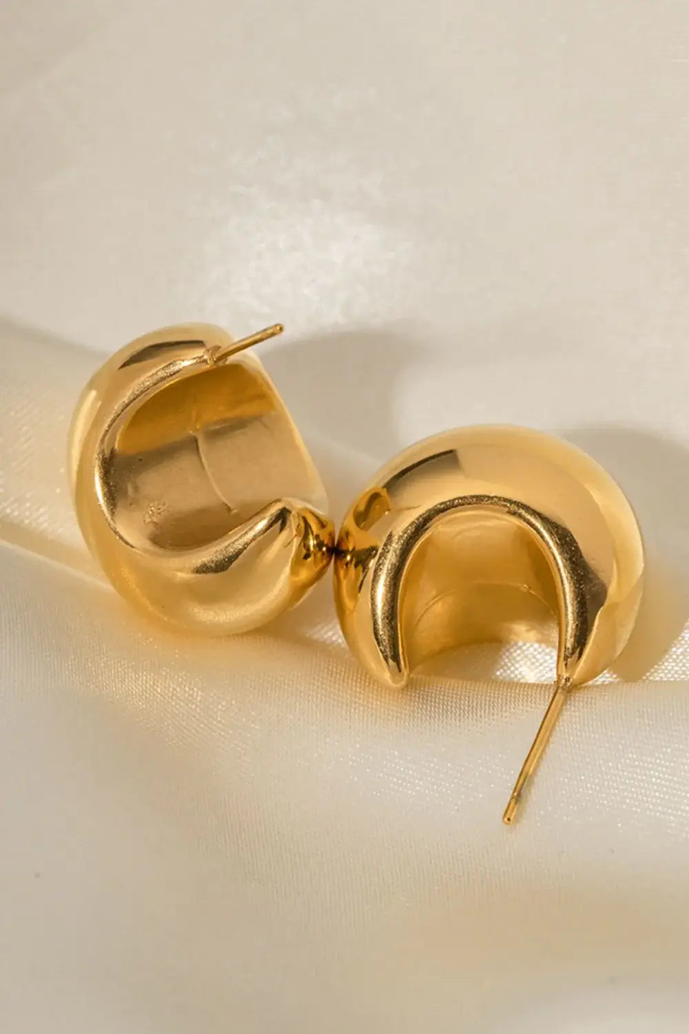 Stainless Steel C-Hoop Earrings - Trendsi - Flyclothing LLC
