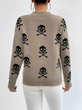 Patterned Drop Shoulder Sweater - Trendsi - Flyclothing LLC