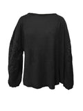 Openwork Dropped Shoulder Boat Neck Blouse - Trendsi - Flyclothing LLC