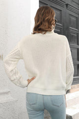 Cable-Knit Turtleneck Sweater - Trendsi