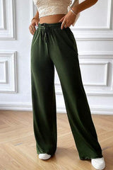 Drawstring Wide Leg Pants with Pocketed - Trendsi - Flyclothing LLC