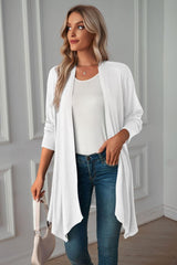 Open Front Long Sleeve Cardigan - Trendsi
