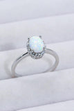 925 Sterling Silver 4-Prong Opal Ring - Trendsi