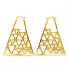 Alamode Gold & Brush Brass Earrings with No Stone - Alamode