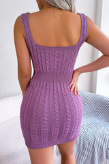 Cable-Knit Sleeveless Mini Dress - Trendsi - Flyclothing LLC