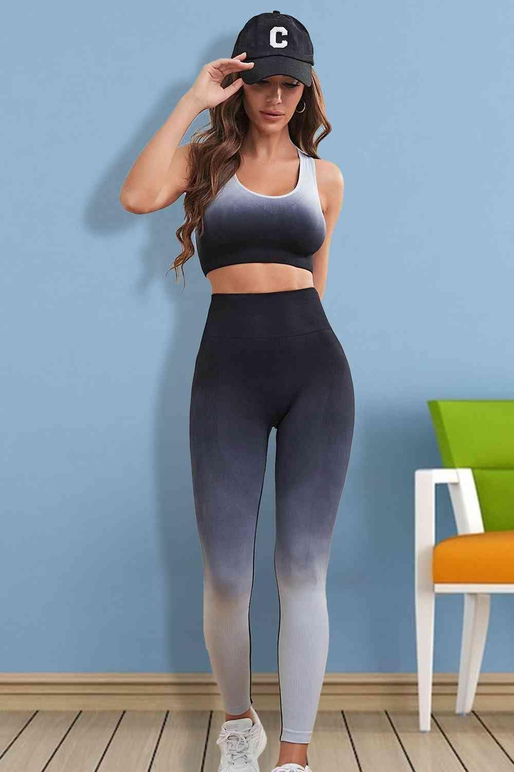 Gradient Sports Tank and Leggings Set - Trendsi