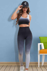 Gradient Sports Tank and Leggings Set - Trendsi