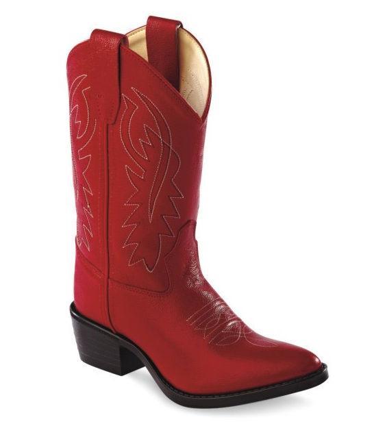 Old West Red Childrens Narrow J Toe Boots - Flyclothing LLC