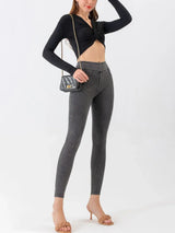 High Waist Cropped Active Leggings - Trendsi - Flyclothing LLC