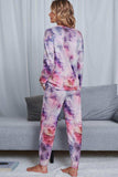 Tie-Dye Crewneck Top and Drawstring Waist Joggers Lounge Set - Trendsi - Flyclothing LLC