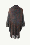 Multicolored Fringe Trim Poncho - Trendsi - Flyclothing LLC