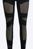 Spliced Mesh Leggings - Trendsi