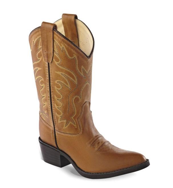 Old West Tan Youth Narrow J Toe Boots - Flyclothing LLC