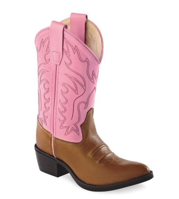 Old West Tan Childrens Narrow J Toe Boots - Flyclothing LLC