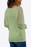 V-Neck Long Raglan Sleeve Top - Trendsi - Flyclothing LLC