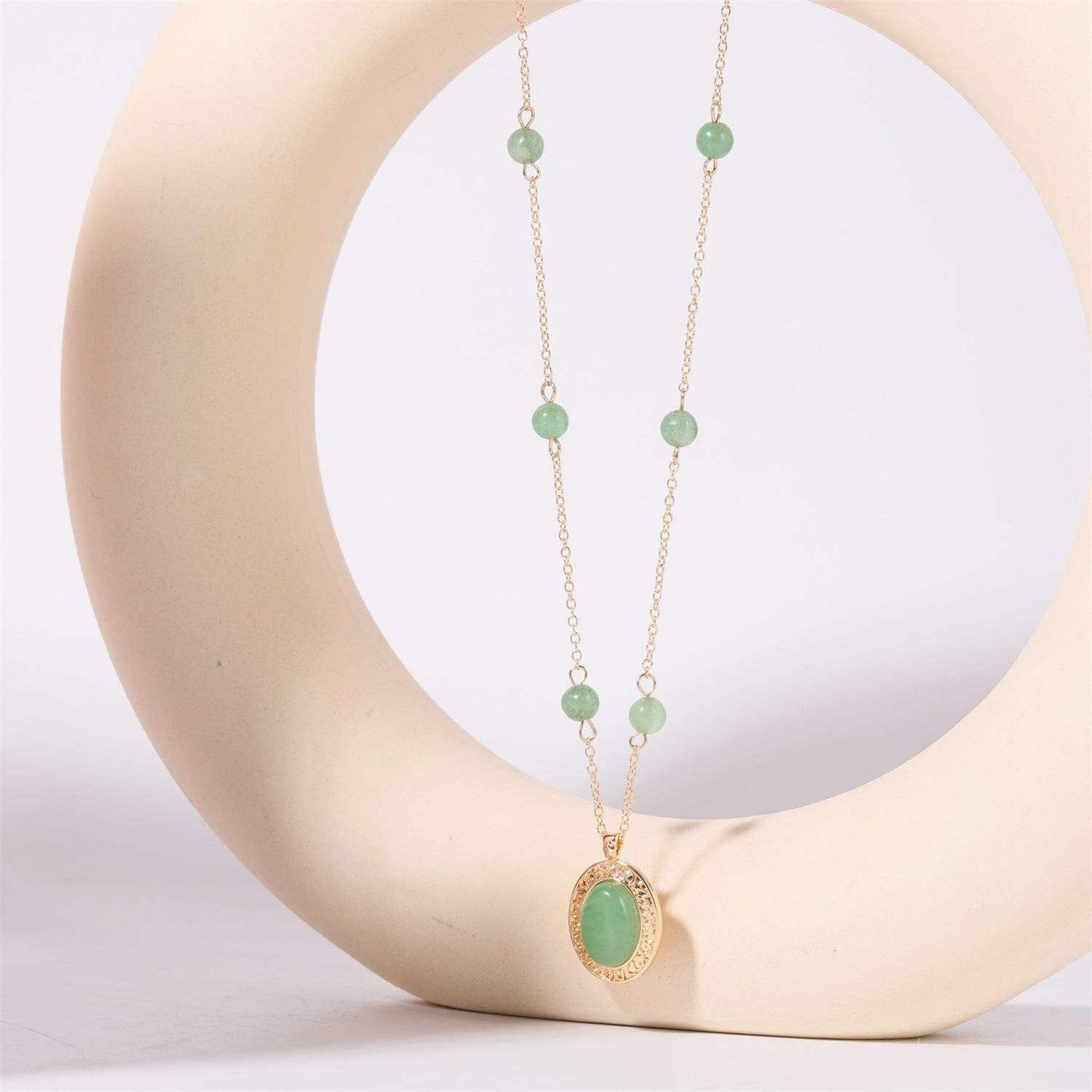 Copper Natural Crystal Pendant Necklace - Trendsi - Flyclothing LLC