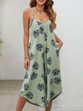 Botanical Print Spaghetti Strap Scoop Neck Jumpsuit - Trendsi - Flyclothing LLC