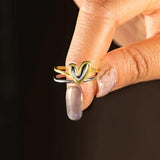 Heart Shape Irregular 925 Sterling Silver Ring - Trendsi