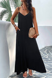 Backless Maxi Cami Dress with Pockets - Trendsi