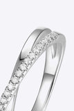 Moissanite Crisscross 925 Sterling Silver Ring - Trendsi - Flyclothing LLC