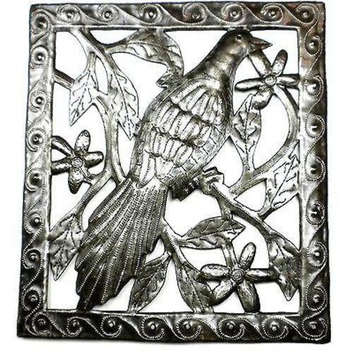 Single Bird Metal Wall Art - 11 by 12 Inches - Croix des Bouquets - Flyclothing LLC