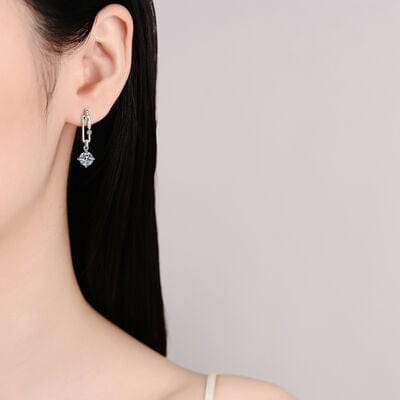 2 Carat Moissanite 925 Sterling Silver Earrings - Trendsi - Flyclothing LLC
