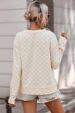 Checkered Round Neck Long Sleeve T-Shirt - Trendsi - Flyclothing LLC