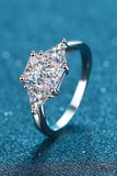 3 Carat Moissanite 925 Sterling Silver Rhodium-Plated Ring - Trendsi