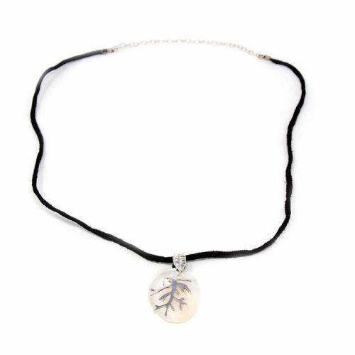 Pendant, Silver Branches on Mother of Pearl - Artisana - Flyclothing LLC