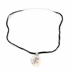 Pendant, Silver Branches on Mother of Pearl - Artisana