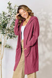 Basic Bae Full Size Ribbed Open Front Long Sleeve Cardigan - Trendsi - Flyclothing LLC