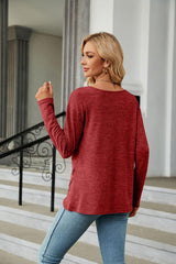 Round Neck Long Sleeve T-Shirt - Trendsi