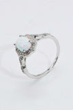 925 Sterling Silver Platinum-Plated Opal Ring - Trendsi - Flyclothing LLC