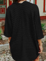 Striped Open Front Knit Cardigan - Trendsi - Flyclothing LLC