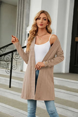 Long Sleeve Open Front Cardigan - Trendsi - Flyclothing LLC