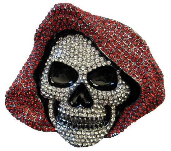 Hoody Skull Crystal Buckle - Flyclothing LLC