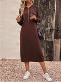 Striped Zip Front Hooded Dress - Trendsi - Flyclothing LLC
