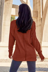 Basic Bae Full Size Ribbed Round Neck Long Sleeve Knit Top - Trendsi - Flyclothing LLC