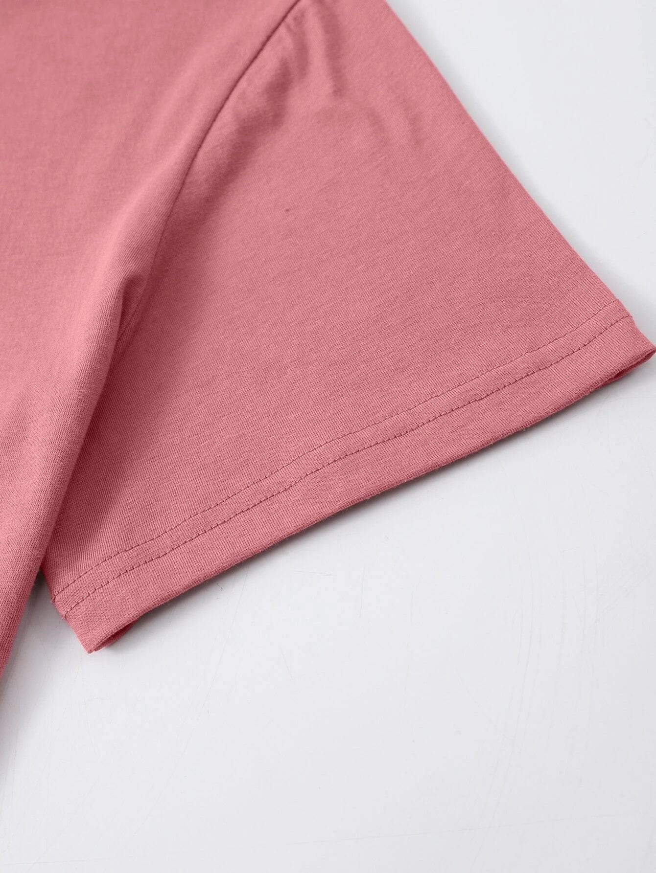 LUCKY Round Neck Short Sleeve T-Shirt - Trendsi - Flyclothing LLC