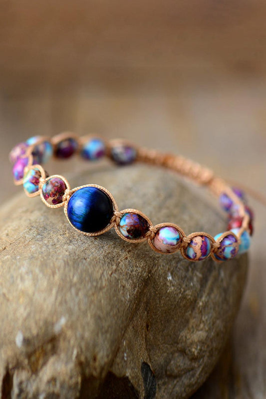 Imperial Jasper & Natural Stone Beaded Bracelet - Trendsi