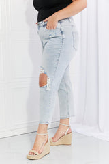 VERVET Stand Out Full Size Distressed Cropped Jeans - Flyclothing LLC