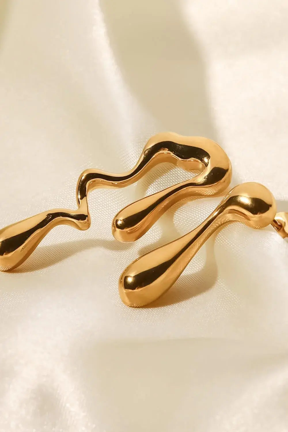 18K Gold Plated Geometric Mismatched Earrings - Trendsi - Flyclothing LLC