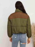 Two-Tone Zip-Up Puffer Jacket - Trendsi - Flyclothing LLC