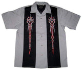 Hard Chrome Iron Cross Gray Work Shirt - Hard Chrome Clothing - Flyclothing LLC