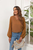 Swiss Dot Balloon Sleeve Blouse - Trendsi - Flyclothing LLC