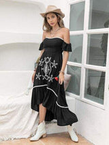 High-Low Off-Shoulder Dress - Trendsi - Flyclothing LLC