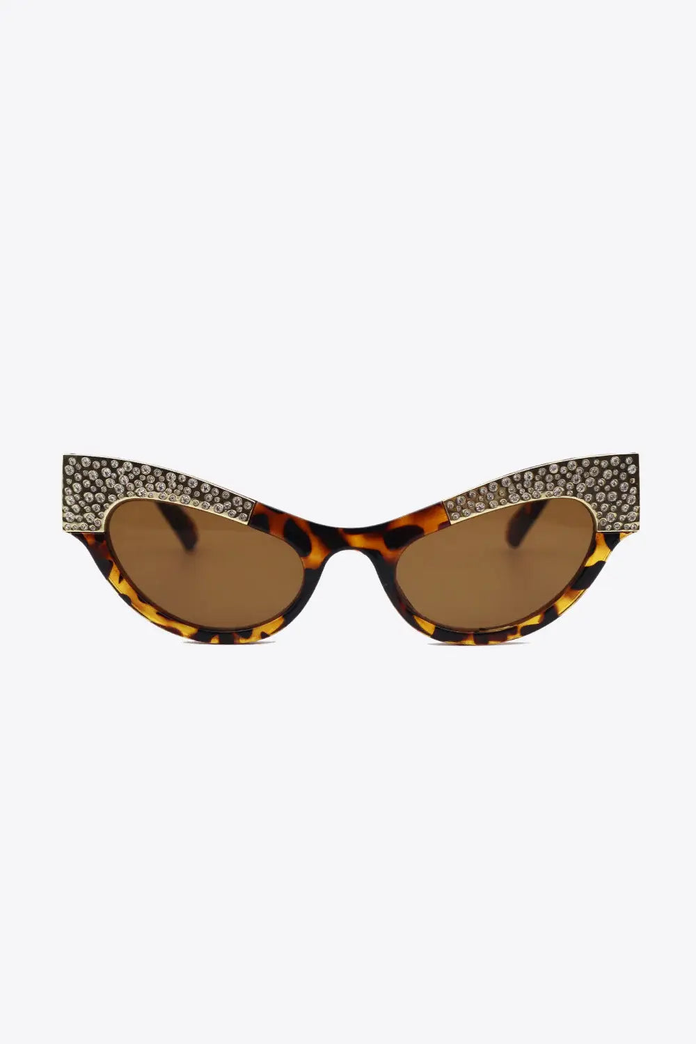 UV400 Rhinestone Trim Cat-Eye Sunglasses - Trendsi - Flyclothing LLC