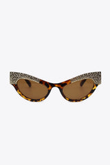UV400 Rhinestone Trim Cat-Eye Sunglasses - Trendsi - Flyclothing LLC