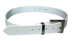 White Leather Snap Belt - Flyclothing LLC